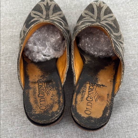 Old Gringo vintage Black Embroidered Mules 7/8 fit - Picture 5 of 9